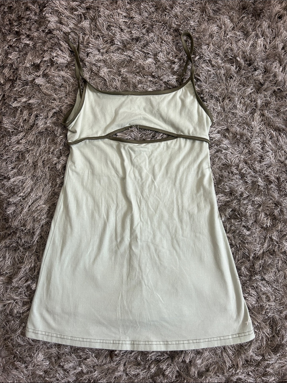 Urban Outfitters Out From Under Pale Sage Green Active Dress with Olive Trim
